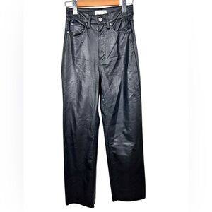 H&M faux leather black pants, 2, straight leg, 5-pockets, Streetwear Chic